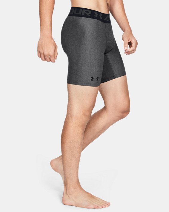 Men's HeatGear® Armour Mid Compression Shorts, Gray, pdpMainDesktop image number 2